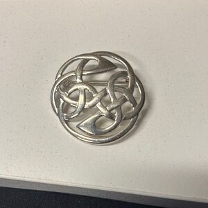 Silver Tone Celtic Knot Brooch